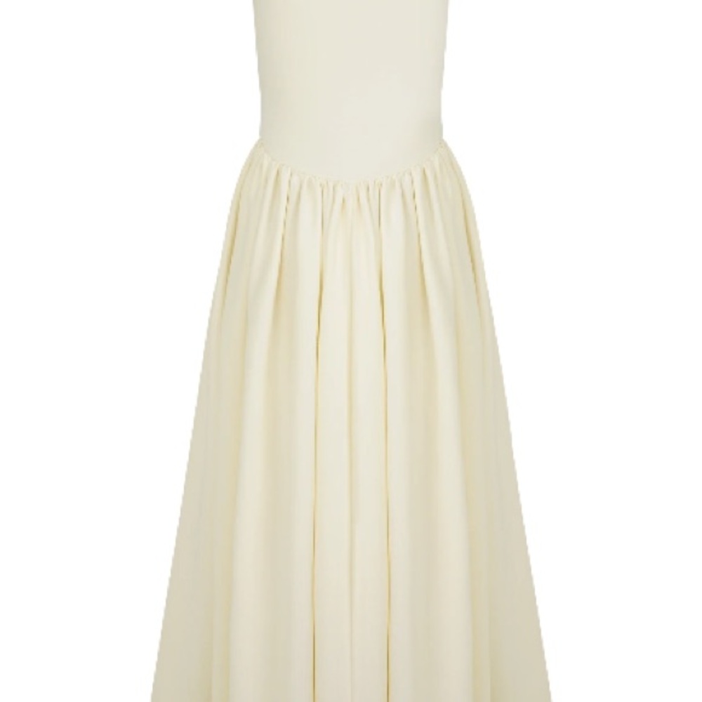 Meshki Scuba Jersey Midi Dress in Ivory - Picture 5 of 11